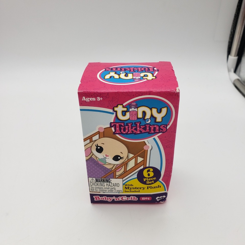 Tiny Tukkins Baby n Crib Set With Mystery Plush Included 6 Piece Set Brand New‎